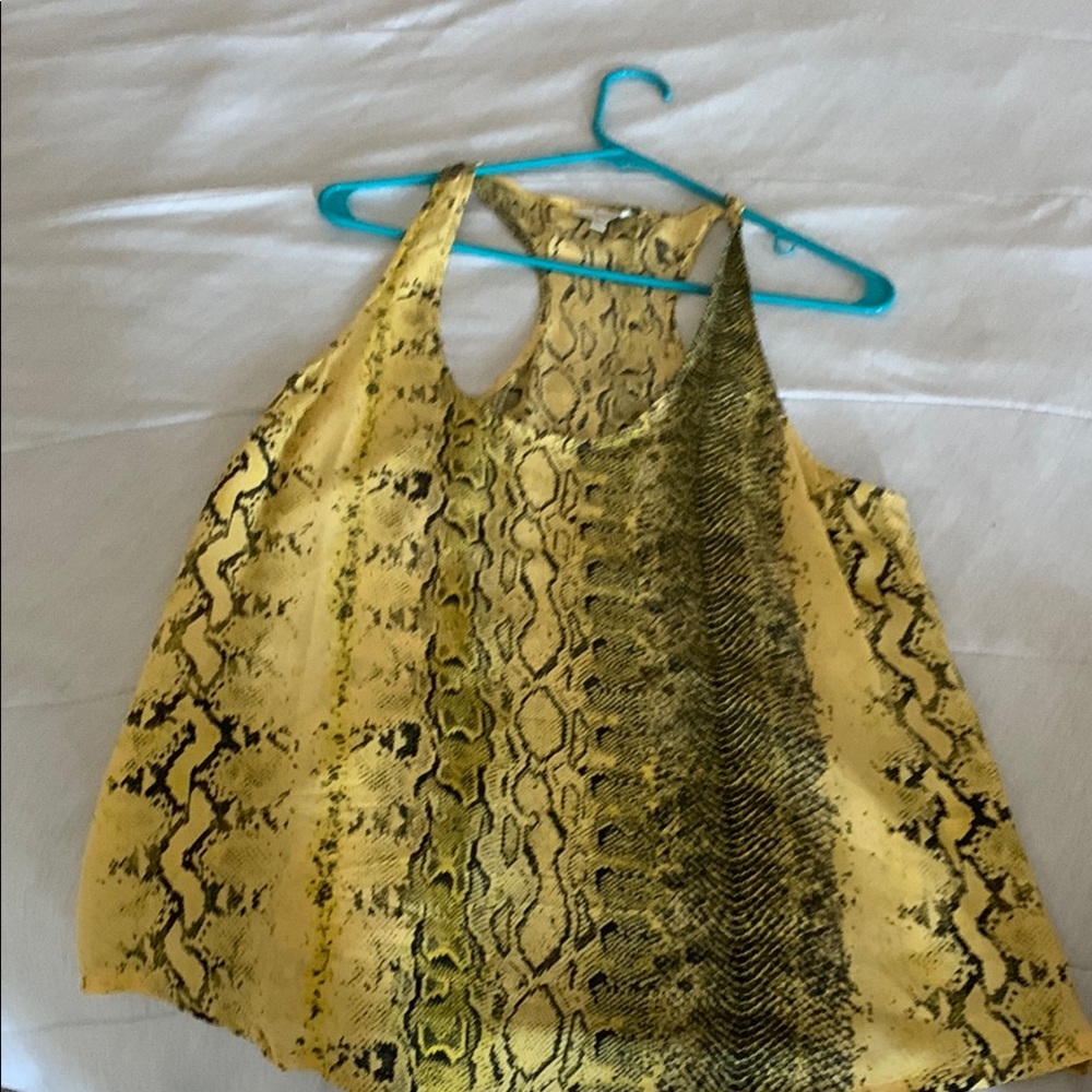 Joie Yellow Snake Print Tank Top